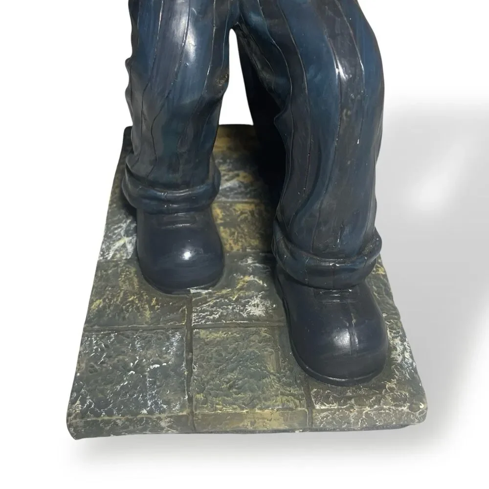 RARE Vintage Servant Waiter Figurine Wine Bottle Holder Stand Ceramic Statue